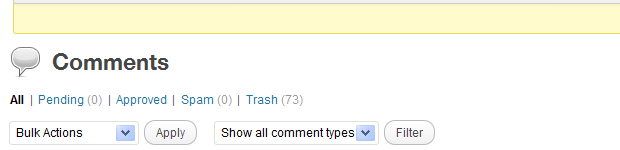 WordPress: Manage comments in bulk