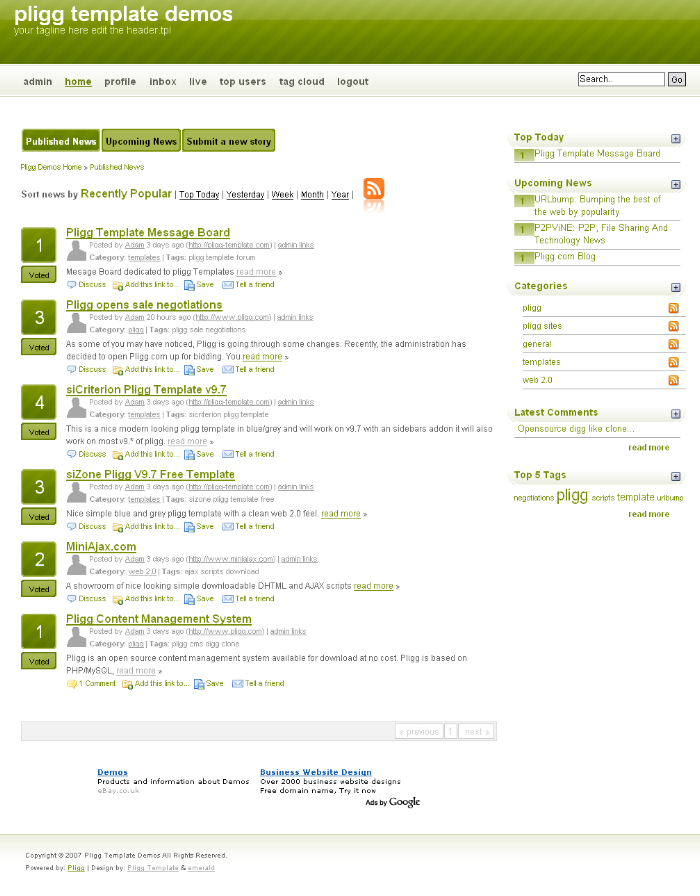 Best Free Pligg Templates in 2013 Smart Web Worker