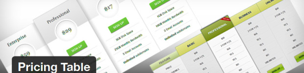 WP Pricing Table Plugin