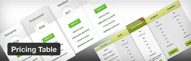 WP Pricing Table Plugin