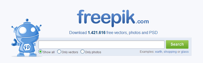 Freepik image search engine