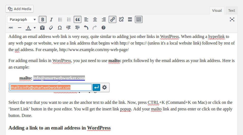 how-to-add-an-email-address-link-in-wordpress